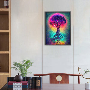 Big Tree In The Starry Sky 30*40CM (canvas) Full Round Drill Diamond Painting