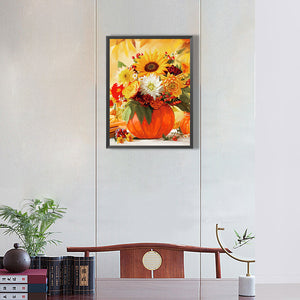 Sunflower Flower 30*40CM (canvas) Full Round Drill Diamond Painting