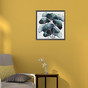 Ink Painting Ginkgo Leaf 30*30CM (canvas) Full Round Drill Diamond Painting