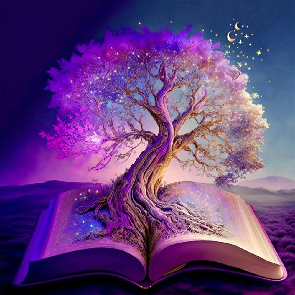 Tree Of Wisdom In Book 30*30CM (canvas) Full Round Drill Diamond Painting