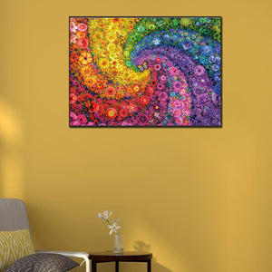 Rainbow Swirl Flowers 70*50CM (canvas) Full Square Drill Diamond Painting