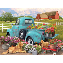 Load image into Gallery viewer, Blue Pickup Truck 40*30CM (canvas) Full Square Drill Diamond Painting
