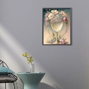 Goblet And Flowers 40*50CM (canvas) Full Square Drill Diamond Painting