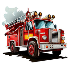 Load image into Gallery viewer, Fire Truck 40*35CM (canvas) Full Round Drill Diamond Painting
