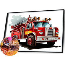 Load image into Gallery viewer, Fire Truck 40*35CM (canvas) Full Round Drill Diamond Painting
