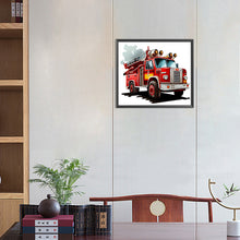 Load image into Gallery viewer, Fire Truck 40*35CM (canvas) Full Round Drill Diamond Painting
