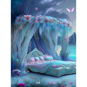 Princess Bed 30*40CM (canvas) Full Round Drill Diamond Painting