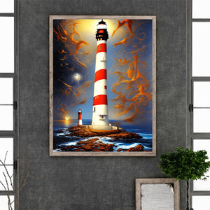 Seaside Lighthouse 30*40CM (canvas) Full Round Drill Diamond Painting