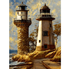 Load image into Gallery viewer, Seaside Lighthouse 30*40CM (canvas) Full Round Drill Diamond Painting
