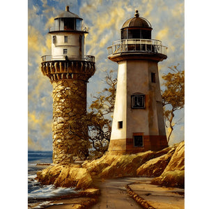 Seaside Lighthouse 30*40CM (canvas) Full Round Drill Diamond Painting