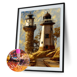 Seaside Lighthouse 30*40CM (canvas) Full Round Drill Diamond Painting