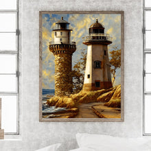 Load image into Gallery viewer, Seaside Lighthouse 30*40CM (canvas) Full Round Drill Diamond Painting
