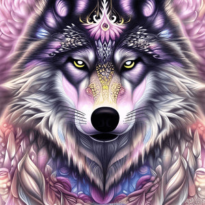 Aurora Wolf 30*30CM (canvas) Full Round Drill Diamond Painting