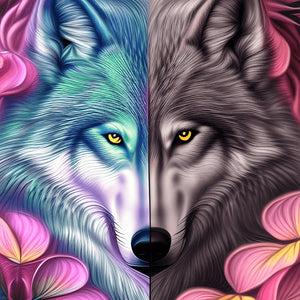 Aurora Wolf 30*30CM (canvas) Full Round Drill Diamond Painting