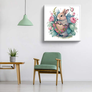 Rabbit Going Out 30*30CM (canvas) Full Round Drill Diamond Painting