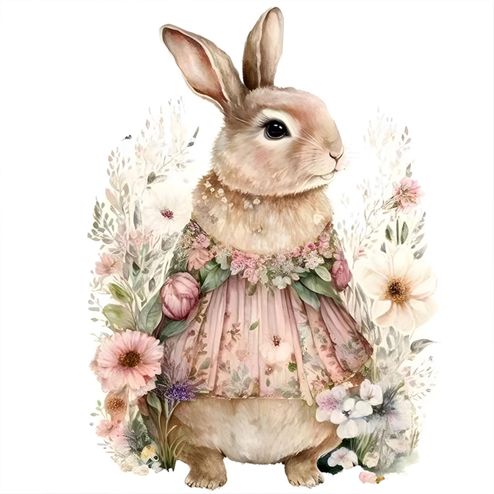 Bunny In Nightdress 30*30CM (canvas) Full Round Drill Diamond Painting