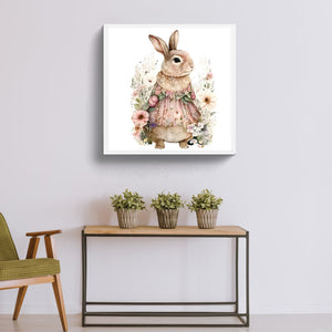 Bunny In Nightdress 30*30CM (canvas) Full Round Drill Diamond Painting