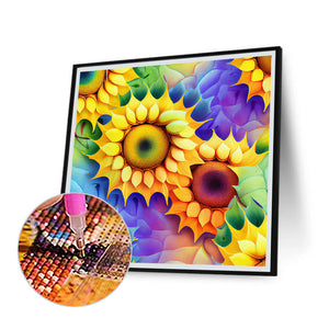 Blooming Sunflower 30*30CM (canvas) Full Round Drill Diamond Painting