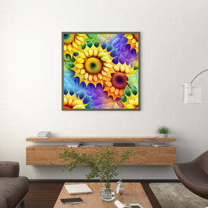 Blooming Sunflower 30*30CM (canvas) Full Round Drill Diamond Painting