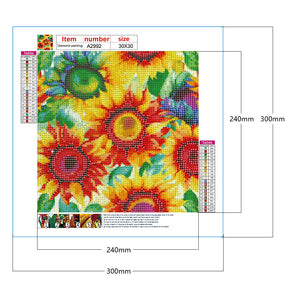 Blooming Sunflower 30*30CM (canvas) Full Round Drill Diamond Painting