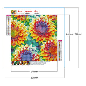 Blooming Sunflower 30*30CM (canvas) Full Round Drill Diamond Painting