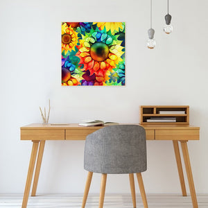 Blooming Sunflower 30*30CM (canvas) Full Round Drill Diamond Painting