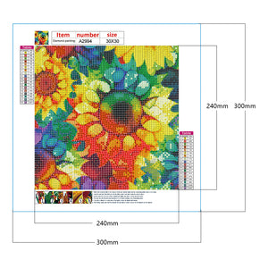 Blooming Sunflower 30*30CM (canvas) Full Round Drill Diamond Painting