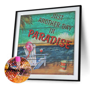 Vacation Card 30*30CM (canvas) Full Round Drill Diamond Painting