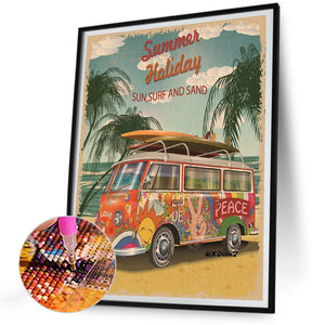 Summer Vibe Car 30*40CM (canvas) Full Round Drill Diamond Painting