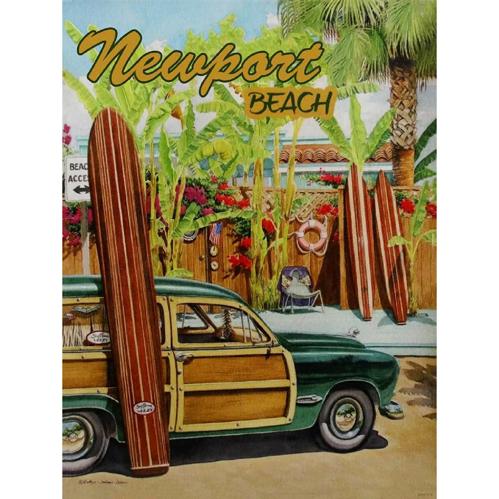 Summer Vibe Car 30*40CM (canvas) Full Round Drill Diamond Painting