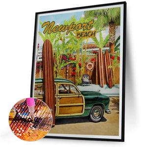 Summer Vibe Car 30*40CM (canvas) Full Round Drill Diamond Painting