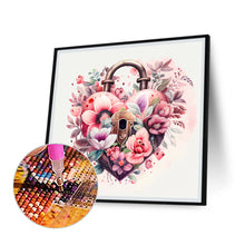 Load image into Gallery viewer, Flower Love Lock 30*30CM (canvas) Full Round Drill Diamond Painting
