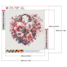 Load image into Gallery viewer, Flower Love Lock 30*30CM (canvas) Full Round Drill Diamond Painting
