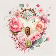 Load image into Gallery viewer, Flower Love Lock 30*30CM (canvas) Full Round Drill Diamond Painting
