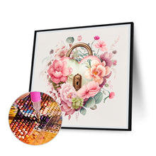 Load image into Gallery viewer, Flower Love Lock 30*30CM (canvas) Full Round Drill Diamond Painting
