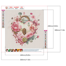 Load image into Gallery viewer, Flower Love Lock 30*30CM (canvas) Full Round Drill Diamond Painting
