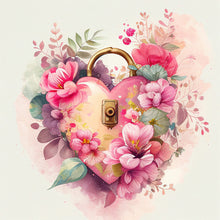 Load image into Gallery viewer, Flower Love Lock 30*30CM (canvas) Full Round Drill Diamond Painting
