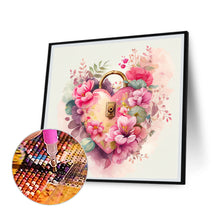 Load image into Gallery viewer, Flower Love Lock 30*30CM (canvas) Full Round Drill Diamond Painting
