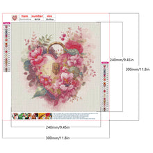 Load image into Gallery viewer, Flower Love Lock 30*30CM (canvas) Full Round Drill Diamond Painting
