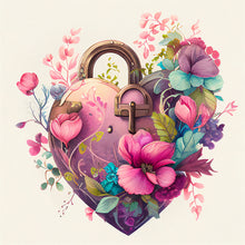 Load image into Gallery viewer, Flower Love Lock 30*30CM (canvas) Full Round Drill Diamond Painting
