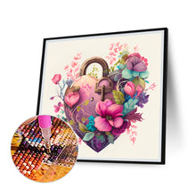 Load image into Gallery viewer, Flower Love Lock 30*30CM (canvas) Full Round Drill Diamond Painting
