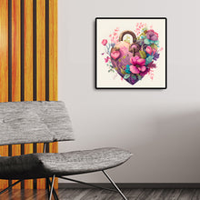 Load image into Gallery viewer, Flower Love Lock 30*30CM (canvas) Full Round Drill Diamond Painting
