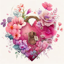 Load image into Gallery viewer, Flower Love Lock 30*30CM (canvas) Full Round Drill Diamond Painting
