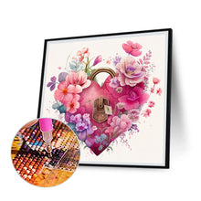 Load image into Gallery viewer, Flower Love Lock 30*30CM (canvas) Full Round Drill Diamond Painting
