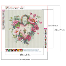 Load image into Gallery viewer, Flower Love Lock 30*30CM (canvas) Full Round Drill Diamond Painting
