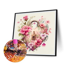 Load image into Gallery viewer, Flower Love Lock 30*30CM (canvas) Full Round Drill Diamond Painting
