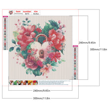 Load image into Gallery viewer, Flower Love Lock 30*30CM (canvas) Full Round Drill Diamond Painting
