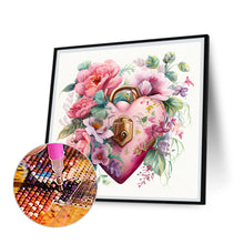 Load image into Gallery viewer, Flower Love Lock 30*30CM (canvas) Full Round Drill Diamond Painting
