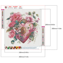 Load image into Gallery viewer, Flower Love Lock 30*30CM (canvas) Full Round Drill Diamond Painting
