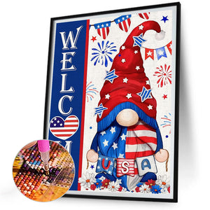 American Flag Goblin 30*40CM (canvas) Full Round Drill Diamond Painting